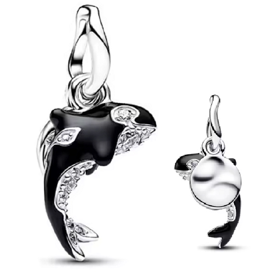 Orca Charm "Free as the Ocean" – a pendant of freedom, strength, and the ocean, for an ocean bracelet