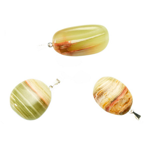 Aragonite Tumbler pendant natural stone, 2,2-3 cm, 1 piece