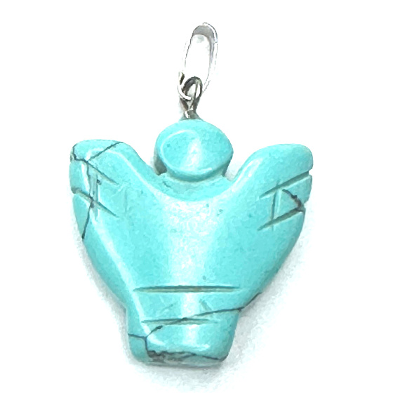 Tyrkenite Angel, angel wings pendant natural stone hand cut 25 x 21 x 5 mm, stone of young people, looking for a life goal