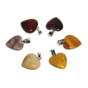 Mokait Heart pendant natural stone 15 mm, motivational stone