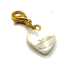 Shell heart pendant for bracelet approx. 10 x 10 mm 1 piece, symbol of femininity