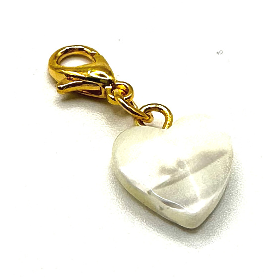 Shell heart pendant for bracelet approx. 10 x 10 mm 1 piece, symbol of femininity