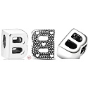 Charm Sterling silver 925 Alphabet letter B, bead for bracelet