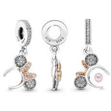 Charm Sterling silver 925 Disney headband Minnie Mouse, movie bracelet pendant