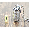 Commemorative urn pendant, Om Man iMantra Buddhist waterproof, stainless steel 28 x 13 mm + chain