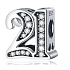 Charm Sterling silver 925 21 anniversary, bead on bracelet