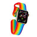 Apple Watch řemínek duhový silikonový 38/40 mm, S/M | Barevný sportovní řemínek
