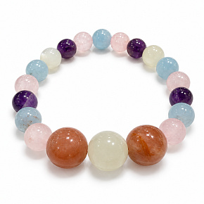 Bracelet with a story – I miss you, natural minerals, 8 mm bead / wrist 14–15 cm Bracelet with a story – I miss you, natural minerals, 8 mm bead / wrist 14–15 cm