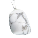 Magnesite / Howlite White Tumbler Pendant natural stone, 2,2-3 cm, 1 piece, cleansing stone