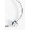 Sterling silver 925 Wise Owl, bead on bracelet animal