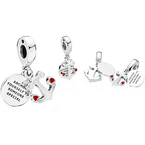 Sterling silver 925 Anchor of love 2in1, love bracelet pendant