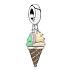 Sterling silver 925 Ice cream cone, bracelet pendant, food and drink