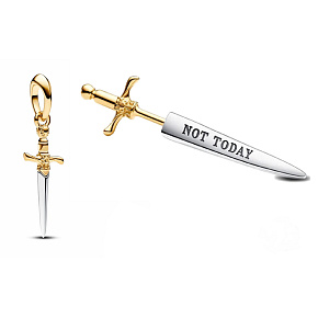 Charm Sterling Silver 925 Game of Thrones Arya Stark Sword Needle, Bracelet Pendant, Movie