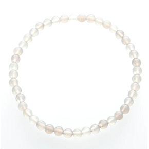 Agate grey bracelet elastic natural stone, ball 4 mm / 19 cm Agate grey bracelet elastic natural stone, ball 4 mm / 19 cm