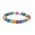 Agate multicoloured matt chakra bracelet elastic natural stone, ball 8 mm / 16-17 cm