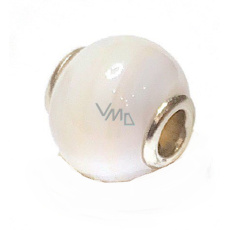 Agate white pendant round natural stone 14 mm, hole 4,2 mm 1 piece, provides peace and tranquility Agate white pendant round natural stone 14 mm, hole 4,2 mm 1 piece, provides peace and tranquility