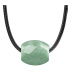 Jade Burmese green natural stone bead on leather 1.5 x 1.4 cm, love luck
