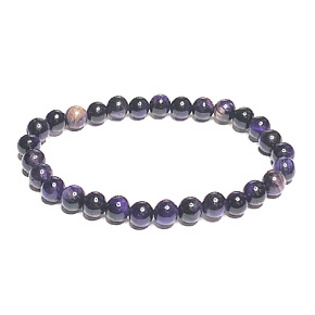 Tiger eye purple bracelet elastic natural stone, ball 6 mm / 16-17 cm, stone of the sun and earth, brings luck and wealth Tiger eye purple bracelet elastic natural stone, ball 6 mm / 16-17 cm, stone of the sun and earth, brings luck and wealth