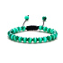 Cat's eye green bracelet natural stone hand knitted, adjustable size, ball 6 mm