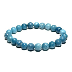 Larimar bracelet elastic natural stone, ball 8 mm / 16-17 cm, stone of mythical Atlantis
