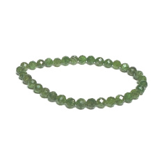 Diopsid facet bracelet elastic natural stone, bead 5 mm / 16-17 cm, double cleansing stone