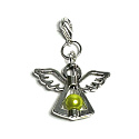 Guardian angel pendant with green pearl 29 x 37 mm