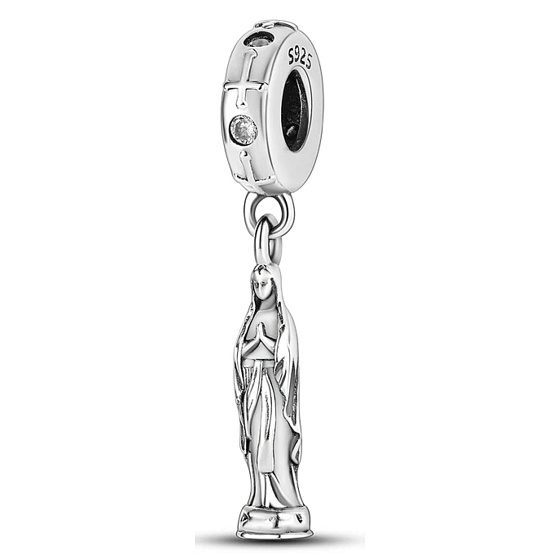 Sterling silver 925 Religious charms Our Lady of Lourdes, bracelet pendant