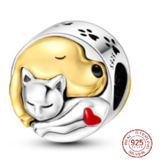 Sterling silver 925 Dog and cat, pet bead bracelet