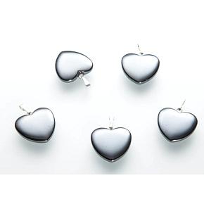 Hematite Heart pendant natural stone 20 mm, 1 piece, healthy blood stone