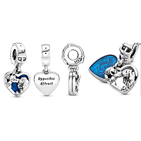 Charm Sterling silver 925 Disney Lady and Tramp, bracelet pendant Charm Sterling silver 925 Disney Lady and Tramp, bracelet pendant