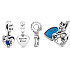 Charm Sterling silver 925 Disney Lady and Tramp, bracelet pendant