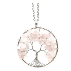 Rose Tree of Life pendant natural stone, healing, chain length: 45 + 5 cm, love