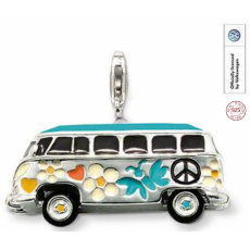Charm Sterling silver 925 Volkswagen Bus, lobster clasp pendant on travel bracelet Charm Sterling silver 925 Volkswagen Bus, lobster clasp pendant on travel bracelet