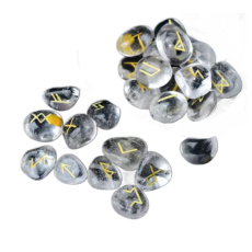 Crystal Clear Rune Alphabet Natural Stone, 10 - 30 mm 25 pieces