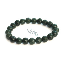 Nefrit Barmský náramek elastický z přírodního kamene, kulička 9 mm / 16 - 17cm, kámen klidu