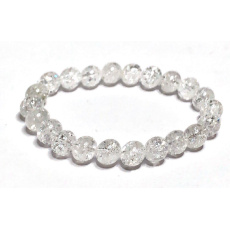 Crystal Pucked Bracelet Elastic Natural Stone, Bead 8 mm / 16-17 cm, Stone Stones