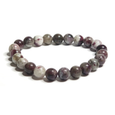 Tourmaline bracelet elastic natural stone, ball 8 mm / 16 - 17 cm, guardian of good mood