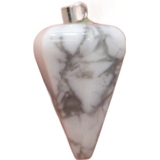 Magnesite / Howlite white pendulum natural stone 2,2 cm, cleansing stone