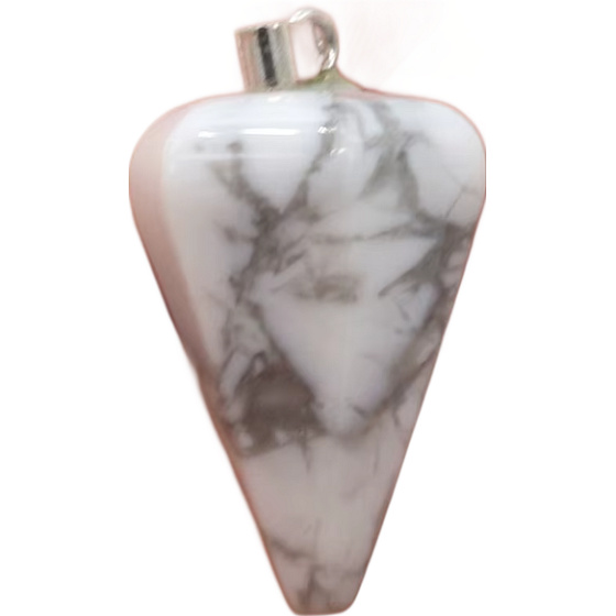 Magnesite / Howlite white pendulum natural stone 2,2 cm, cleansing stone