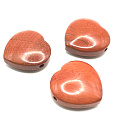 Red Jasper Drilled Heart Natural Stone 30 mm 1 piece, stone of complete care