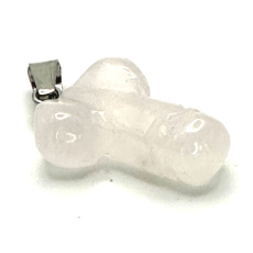 Crystal Penis for luck, pendant natural stone hand cut approx. 11 x 22 mm, stone stones