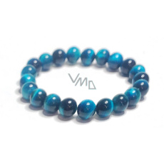 Tiger's eye blue bracelet elastic natural stone, ball 8 mm / 16-17 cm, stone of sun and earth, brings luck and wealth Tiger's eye blue bracelet elastic natural stone, ball 8 mm / 16-17 cm, stone of sun and earth, brings luck and wealth