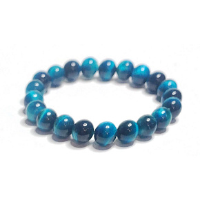 Tiger's eye blue bracelet elastic natural stone, ball 8 mm / 16-17 cm, stone of sun and earth, brings luck and wealth Tiger's eye blue bracelet elastic natural stone, ball 8 mm / 16-17 cm, stone of sun and earth, brings luck and wealth