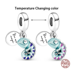 Charm Sterling silver 925 Thermo - Chameleon that changes colors, 2in1 animal bracelet pendant Charm Sterling silver 925 Thermo - Chameleon that changes colors, 2in1 animal bracelet pendant