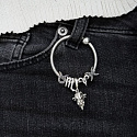 Charm Sterling silver 925 Zodiac sign Glittering Aries, bead for bracelet