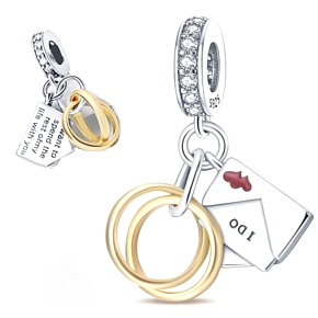 Charm Sterling silver 925 Rings + promise for life, pendant on bracelet love Charm Sterling silver 925 Rings + promise for life, pendant on bracelet love