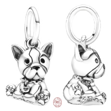 Charm Sterling Silver 925 Dog - French Bulldog, Animal Bracelet Pendant