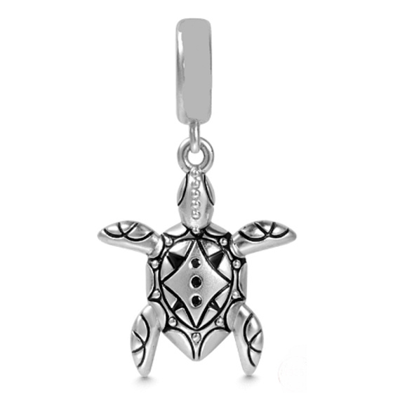 Charm Sterling silver 925 Sea turtle, animal bracelet pendant