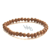 Rudraksha elastic bracelet made of natural seed, ball 6 mm / 16 - 17 cm Rudraksha elastic bracelet made of natural seed, ball 6 mm / 16 - 17 cm