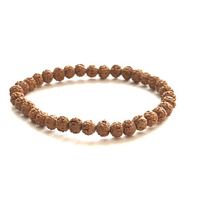 Rudraksha elastic bracelet made of natural seed, ball 6 mm / 16 - 17 cm Rudraksha elastic bracelet made of natural seed, ball 6 mm / 16 - 17 cm